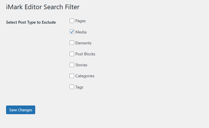 imark editor search filter options