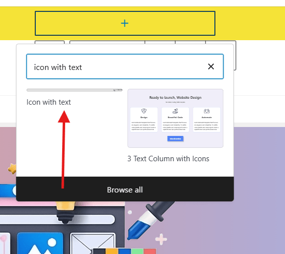 icon with text pattern