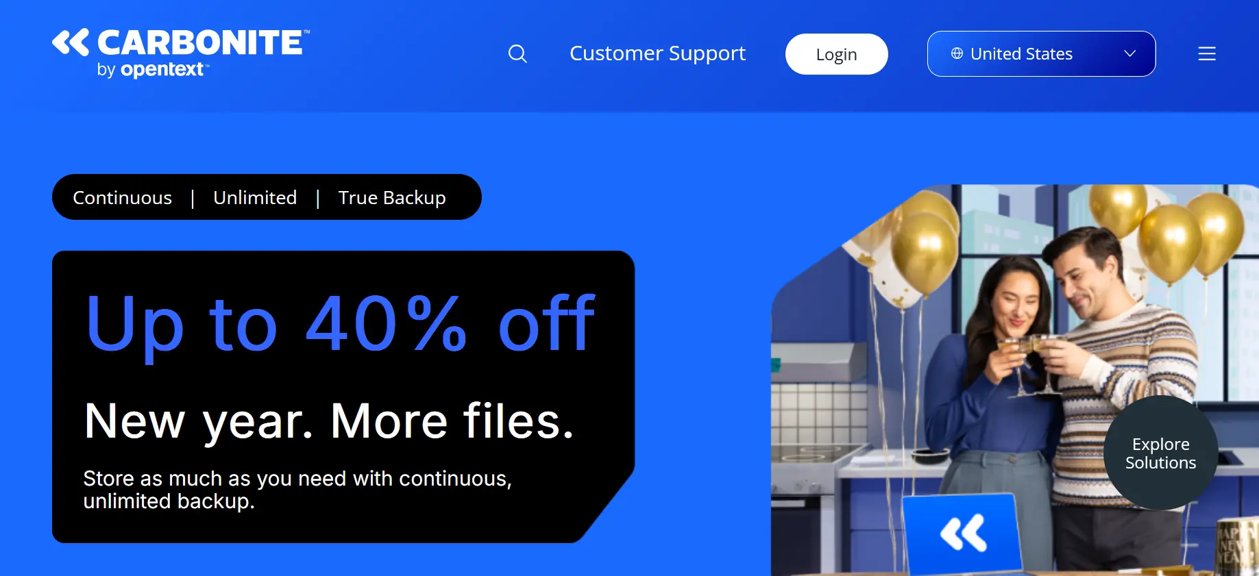 Carbonite website Image: Carbonite website