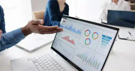 MARION Marketing Audits - image of graphic statistics display on laptop screen
