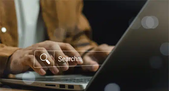 SEO - MARION Search Engine Optimization - image of hands over laptop keyboard