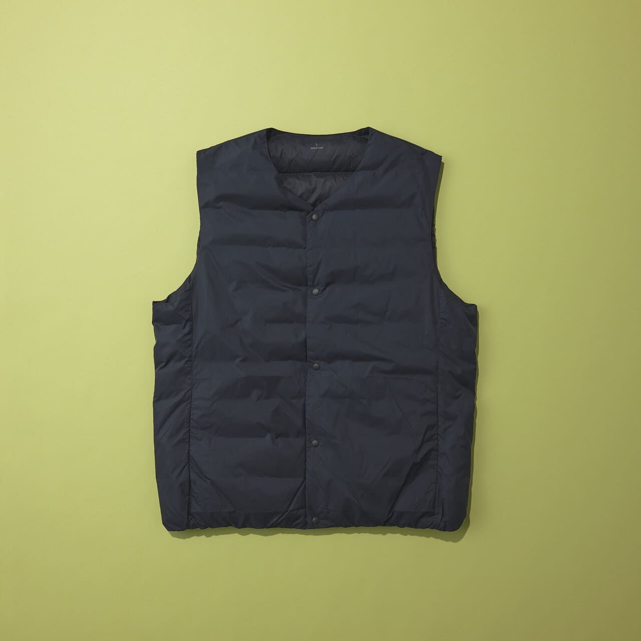 紳士 軽量ダウンポケッタブルノーカラーベスト4