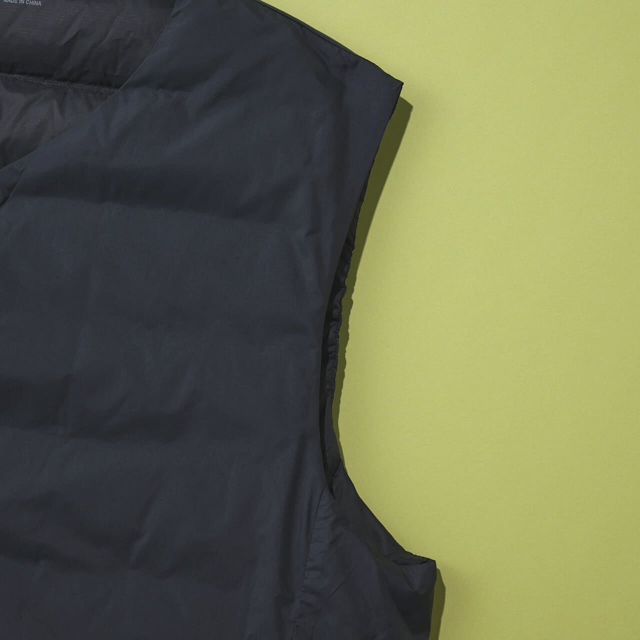 紳士 軽量ダウンポケッタブルノーカラーベスト5