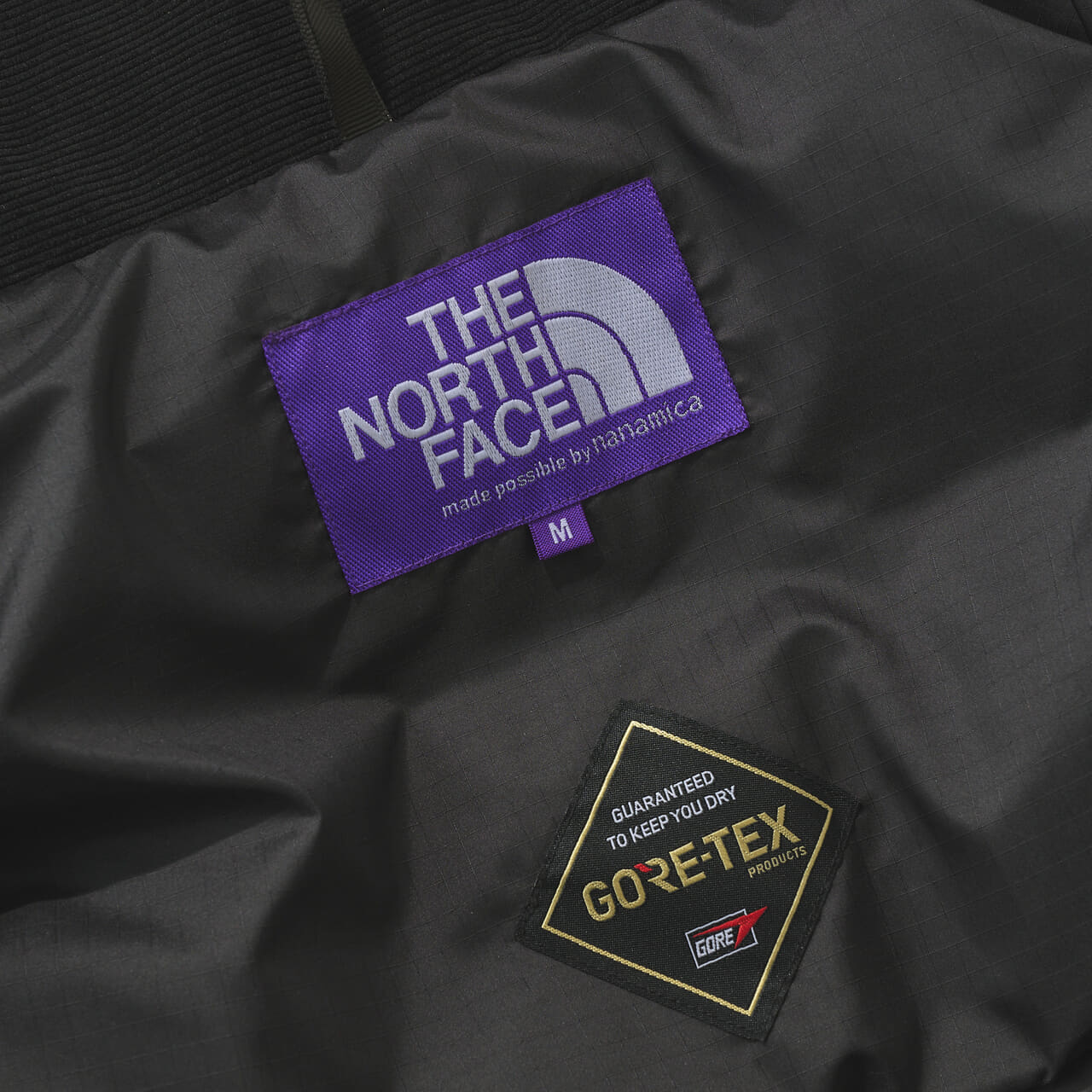 ザ・ノース・フェイス パープルレーベルGORE-TEX Field Down Jacket 黒 ゴアテックス ダウン ロゴ