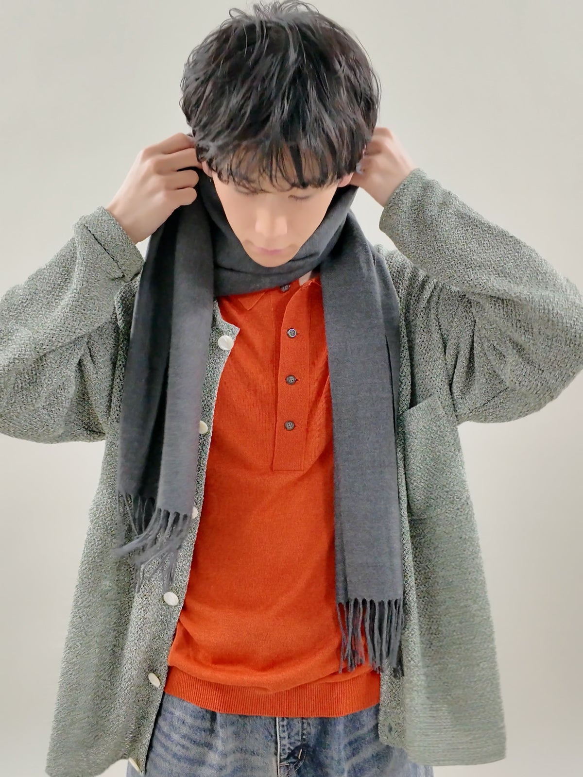 マフラーの巻き方/バラクラバ巻き、首に巻く