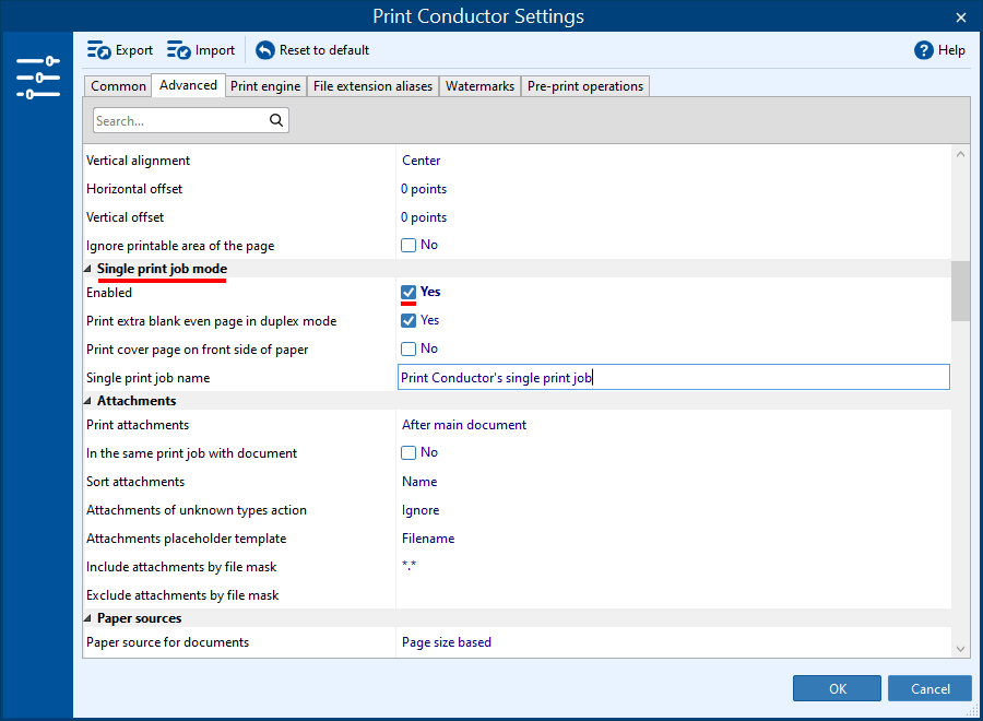Tisk všech souborů jako jedna úloha