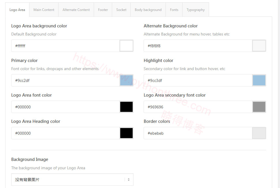 Enfold主题General Styling总体样式设置 4 Enfold-General-Styling样式设置配色