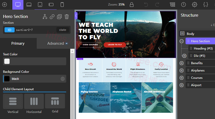 Oxygen Builder页面构建器预览 5 在页面上打开Oxygen