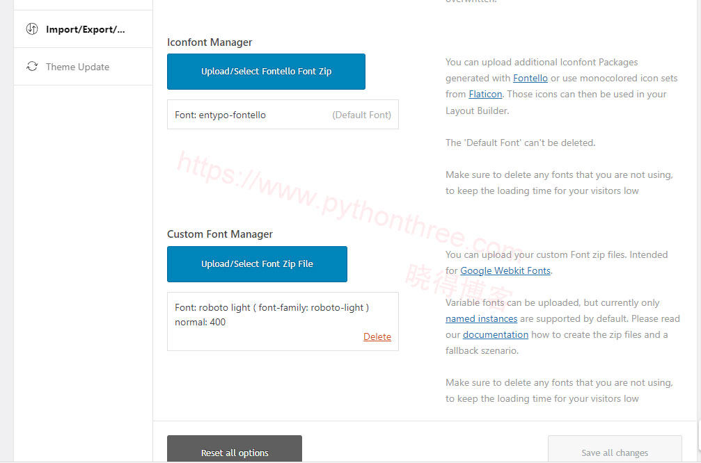 Enfold主题本地加载Google字体以符合GDPR 4 上传字体到Enfold主题
