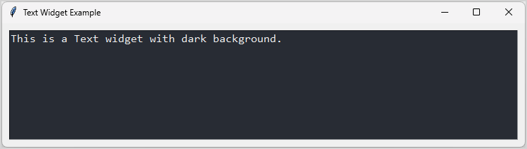 tkinter Text widget with dark background