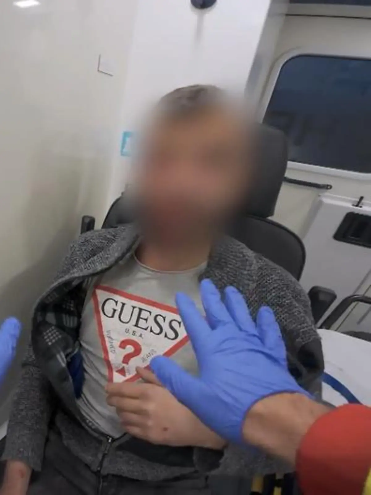 Patient im Rettungswagen