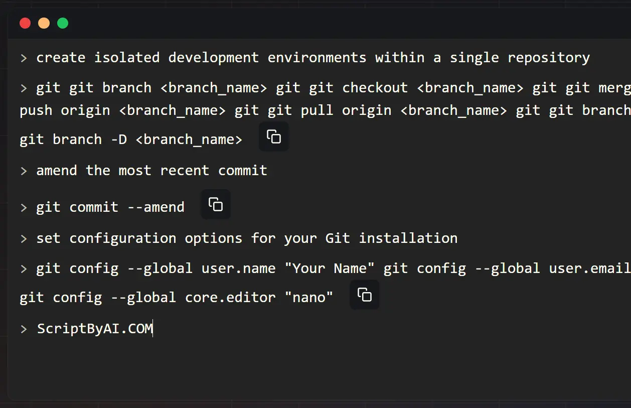 AI-driven Git Command Generator GitFluence