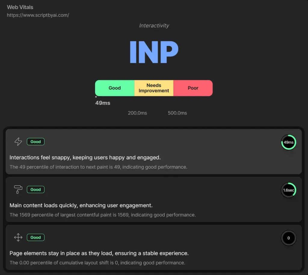 CleanMySEO AI SEO Audit Tool Web Vitals