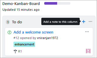 Click on the +sign and add a note