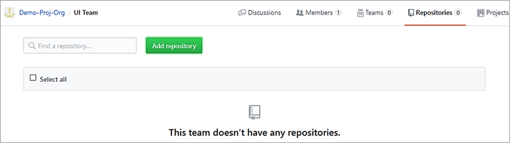 Add Repositories for each team