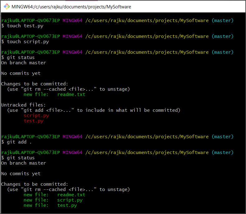 Add Files To The Staging Area