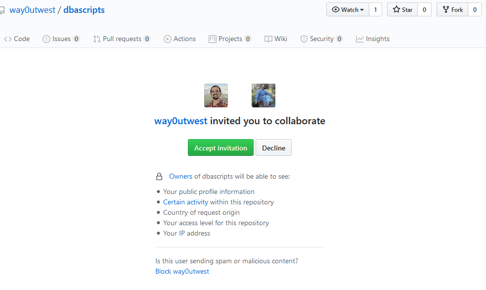 Invitation acceptance