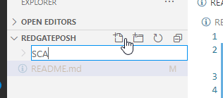 naming the new folder SCA
