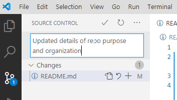 commit message in VS Code