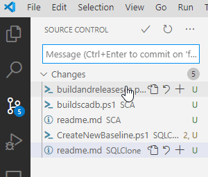 List of changes from a VCS perspective