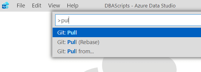 Git Pull commands in ADS