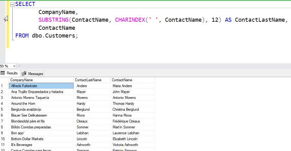 Query with contact last names