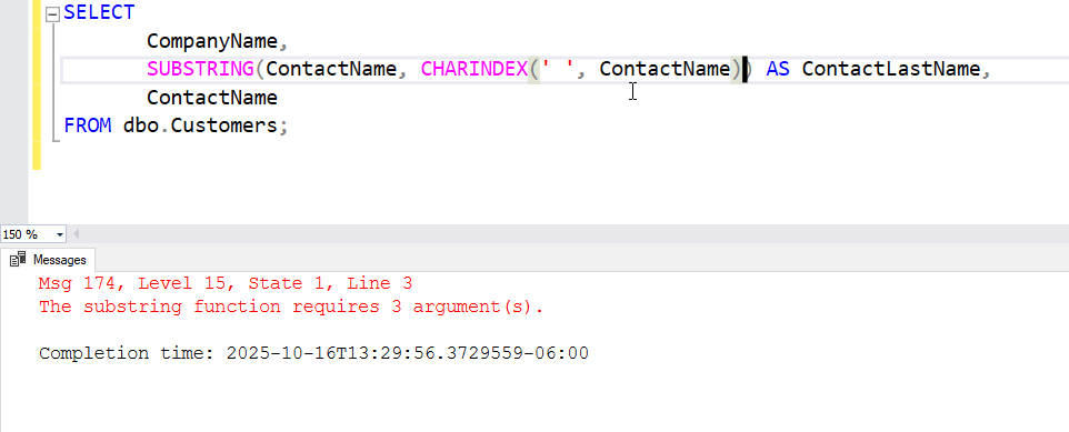 Error leaving out the third parameter