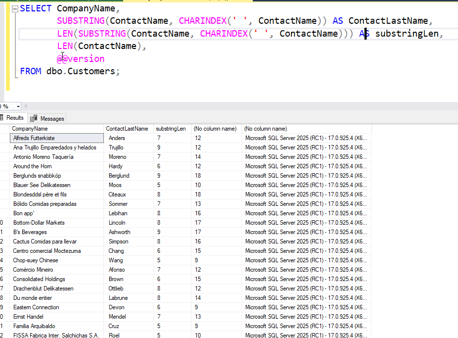Query with lengths in results