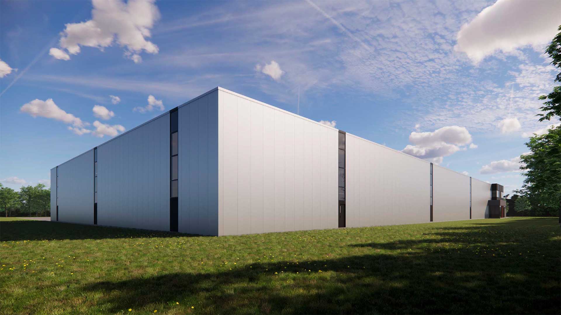 Nouveau bâtiment pour l’entreprise PMR réalisé par Syscomax. New building for PMR built by Syscomax.