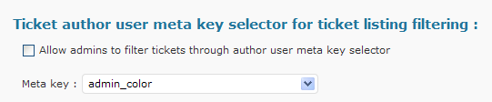 ticket listing author selector filter