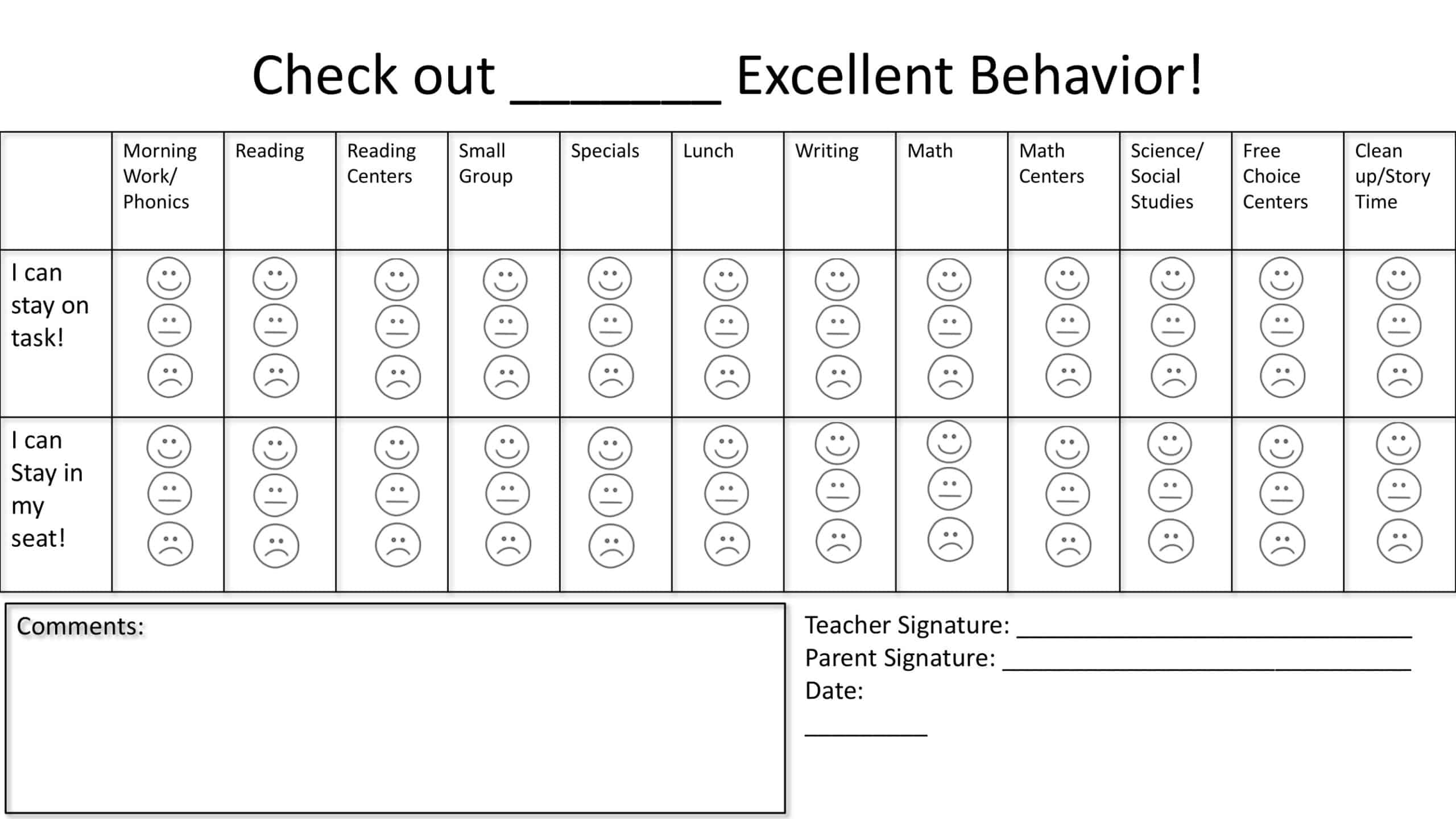 academic behavior contract academic behavior contract