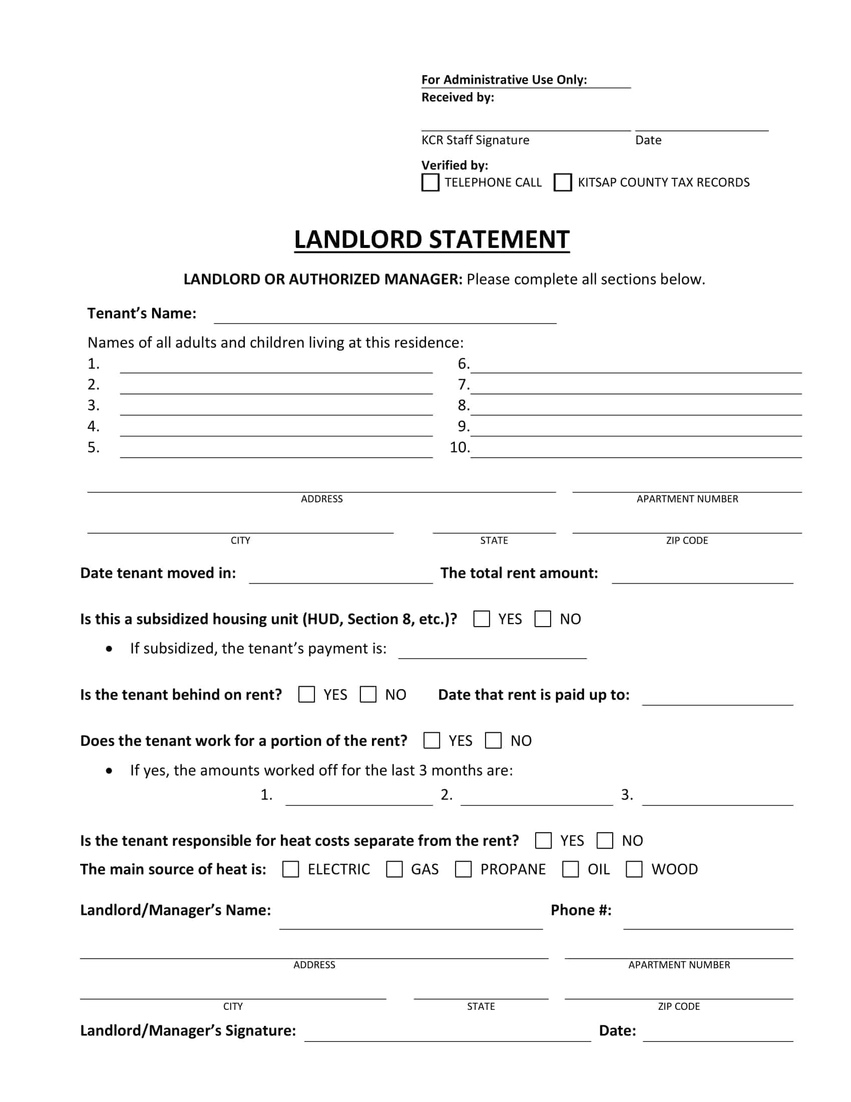 printable blank landlord statement printable blank landlord statement
