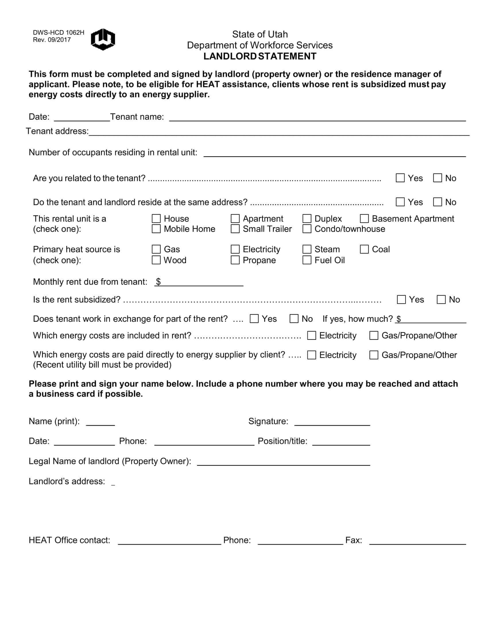 rental statement from landlord template rental statement from landlord template
