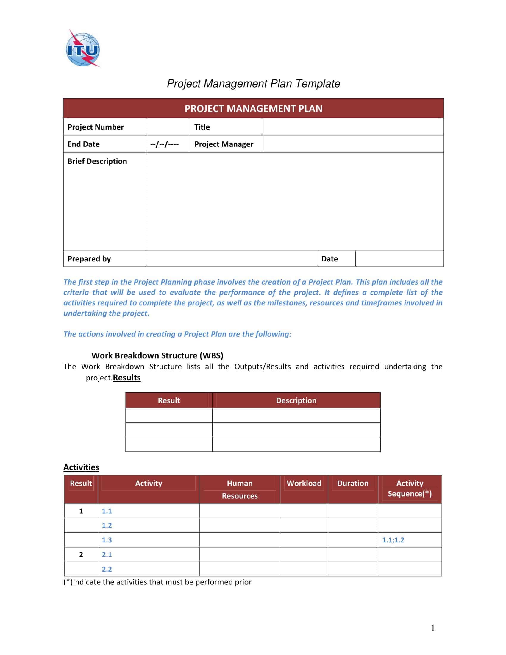 Blank Project Plan Example Blank Project Plan Example
