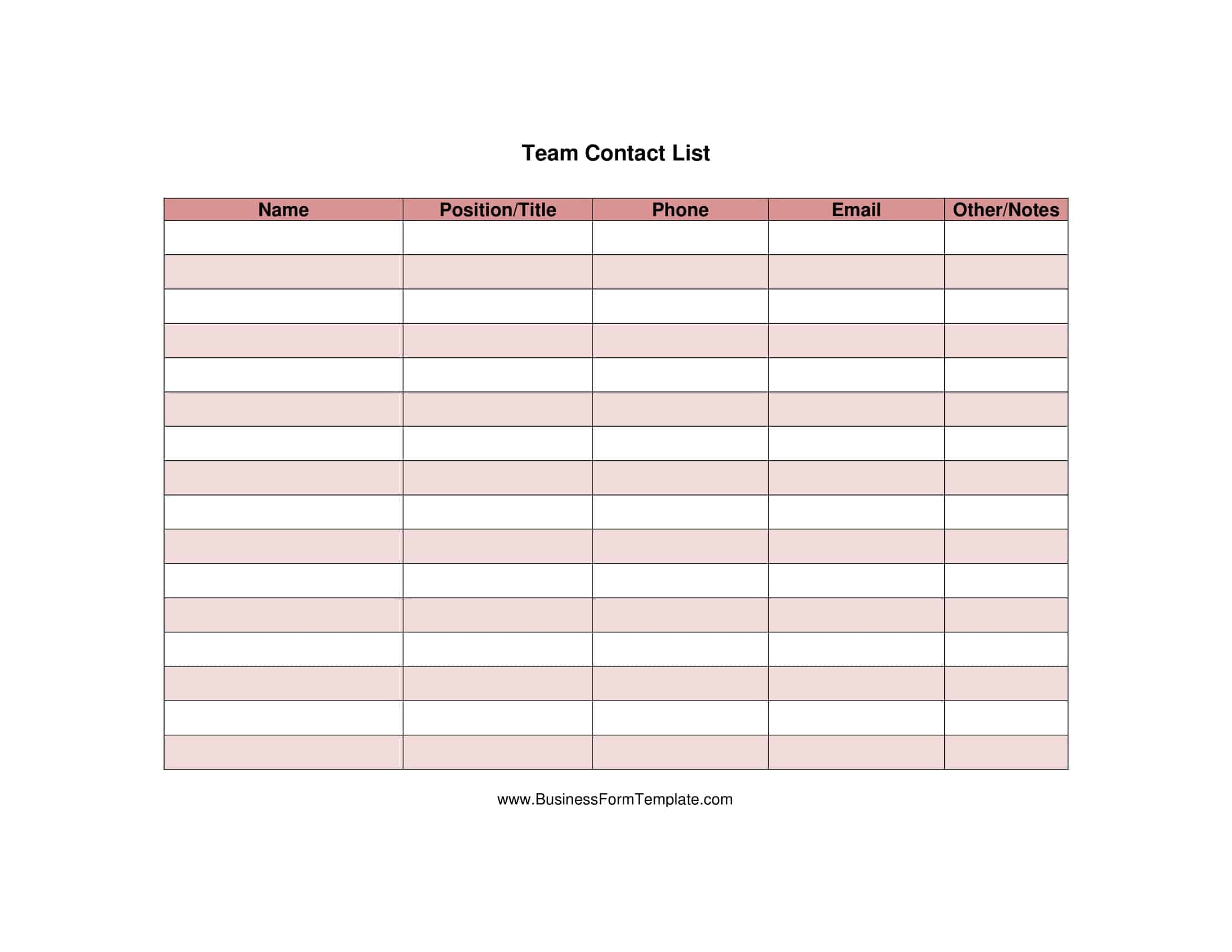 Comprehensive contact list Excel Comprehensive contact list Excel