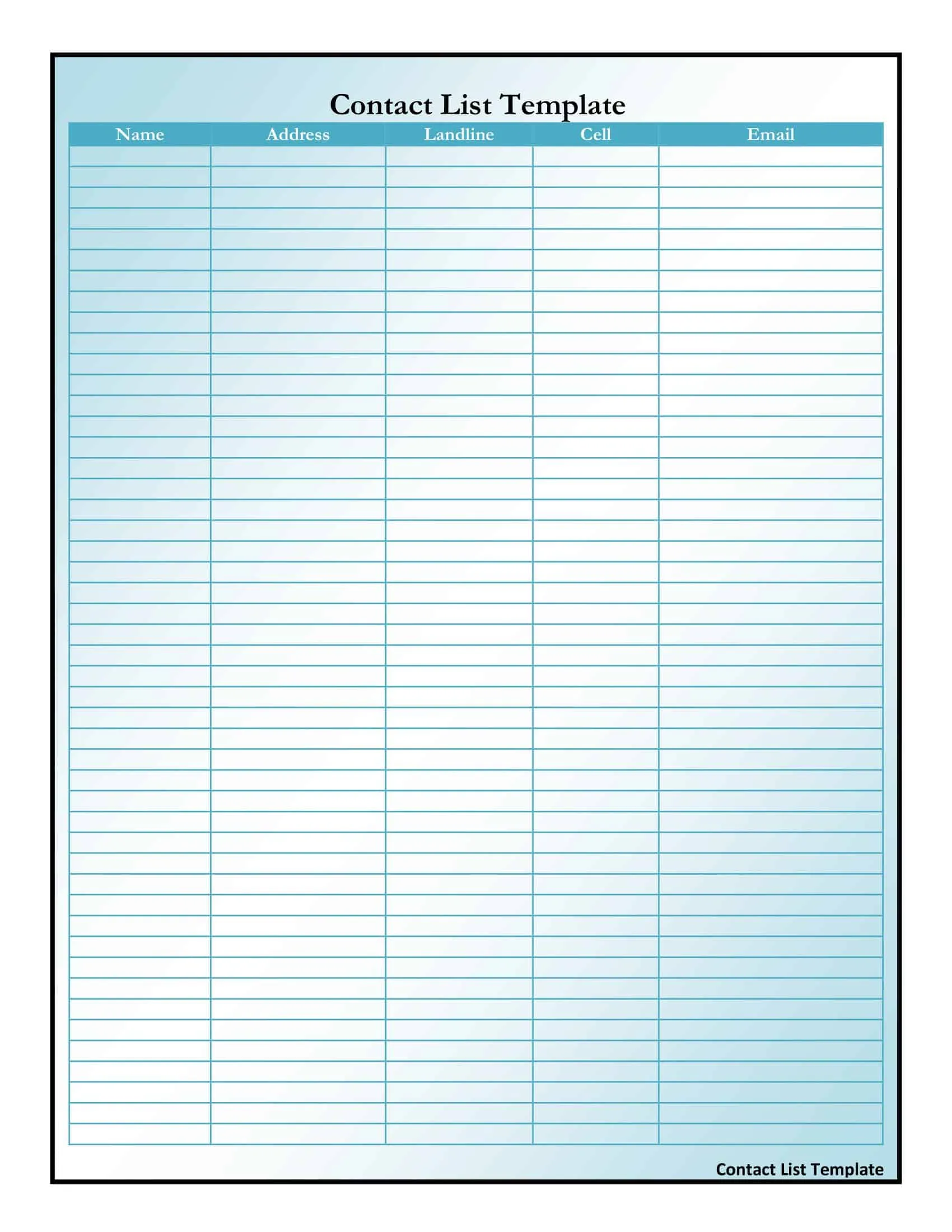 Contact list PDF Contact list PDF