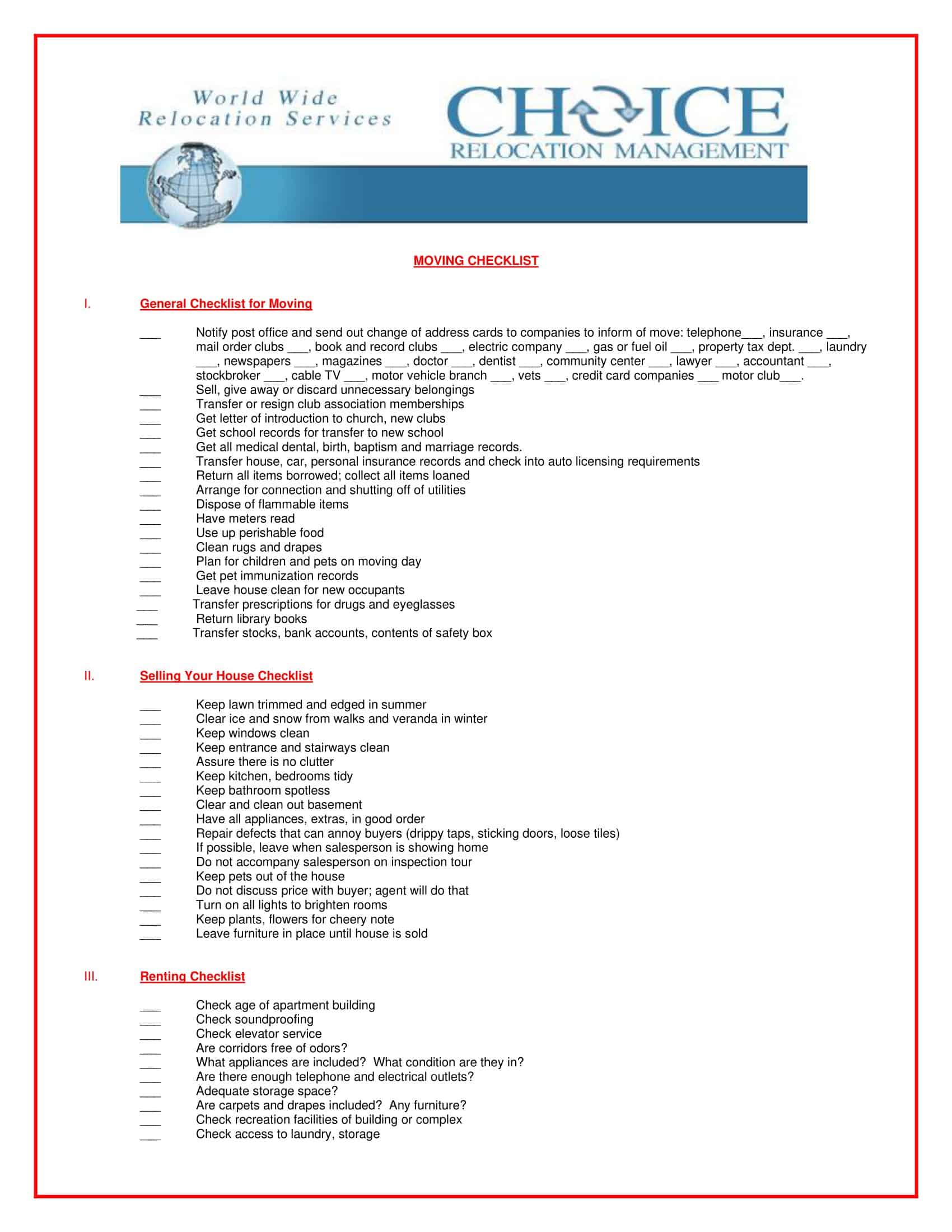 Downloadable Moving Supplies Checklist Downloadable Moving Supplies Checklist