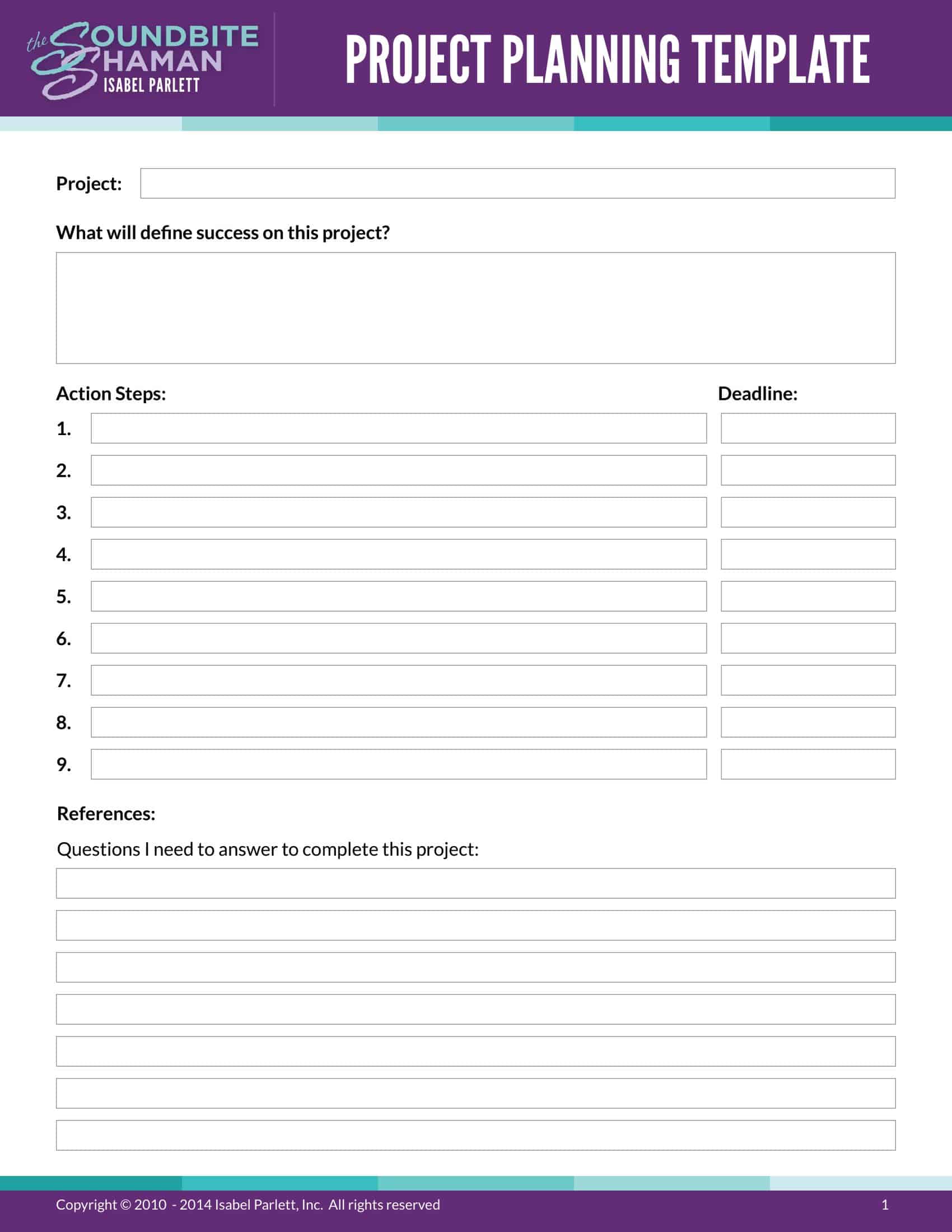 Downloadable Project Plan Template Downloadable Project Plan Template