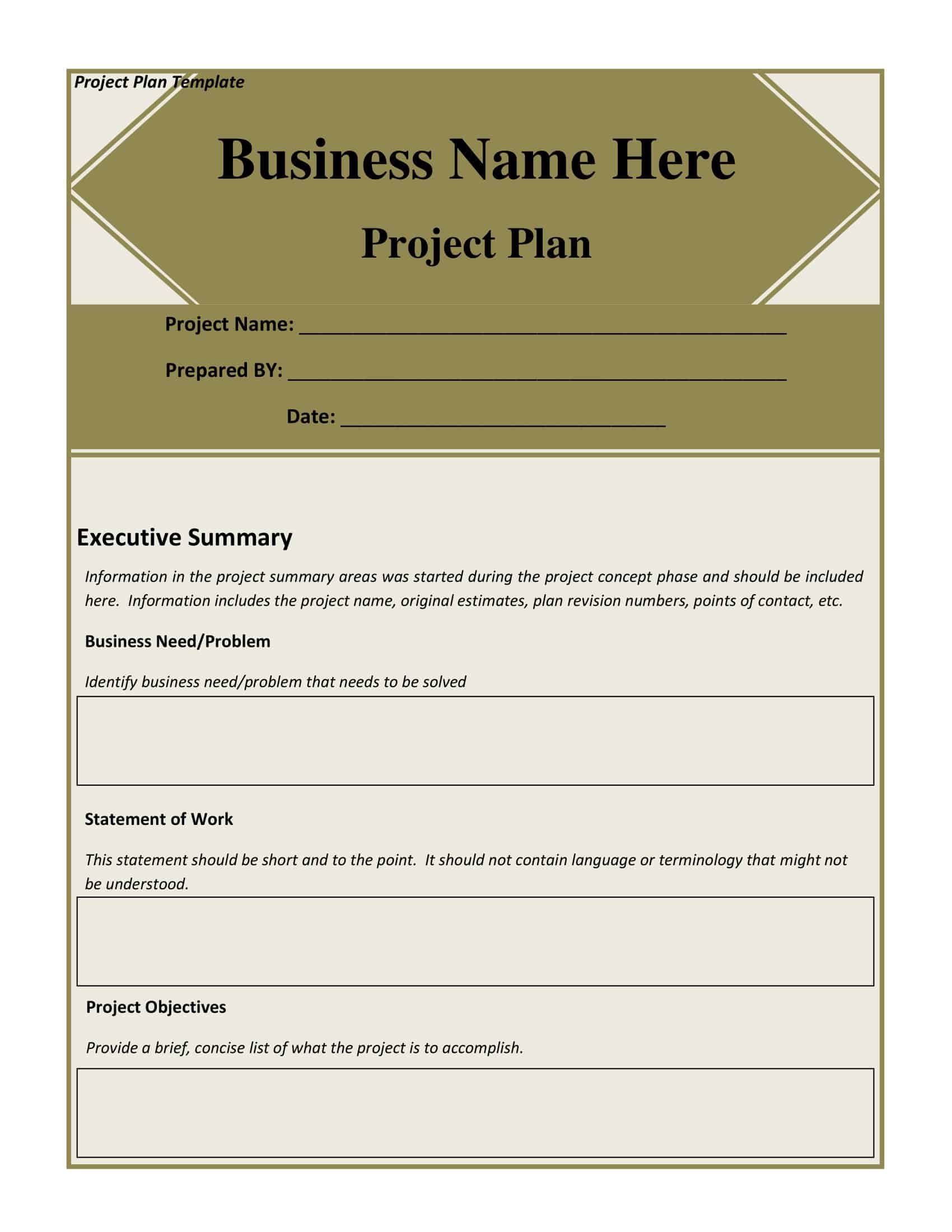 Downloadable Word Project Plan Template Downloadable Word Project Plan Template