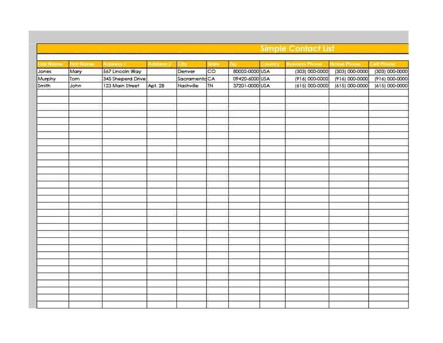 Downloadable Word contact list Downloadable Word contact list
