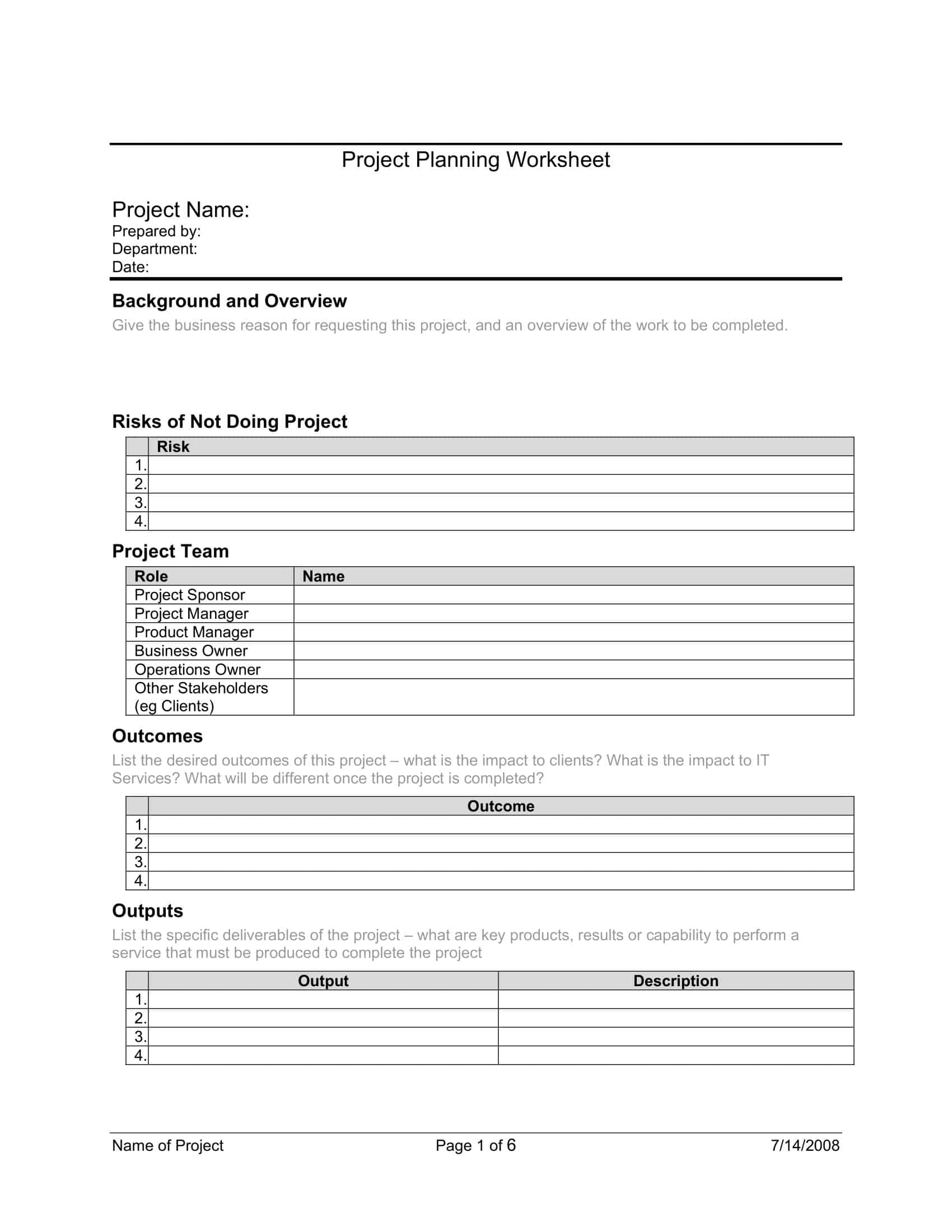 Editable Excel Project Plan Editable Excel Project Plan