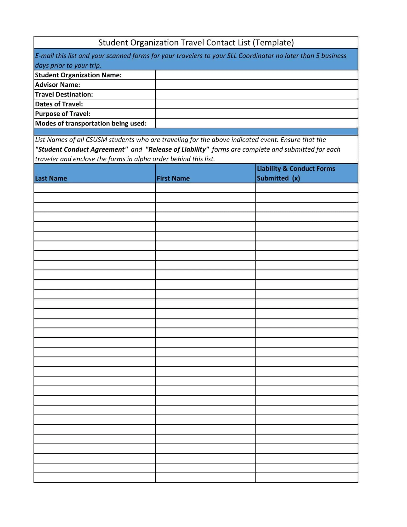 Editable Excel contact list Editable Excel contact list