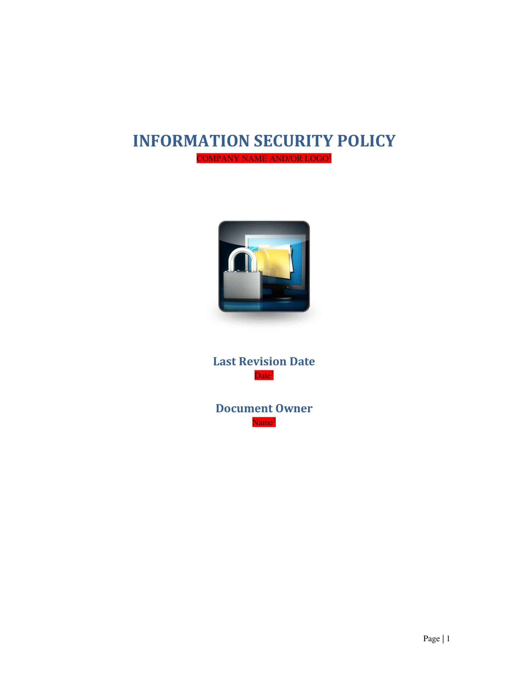 Editable and free IT security policy framework Editable and free IT security policy framework