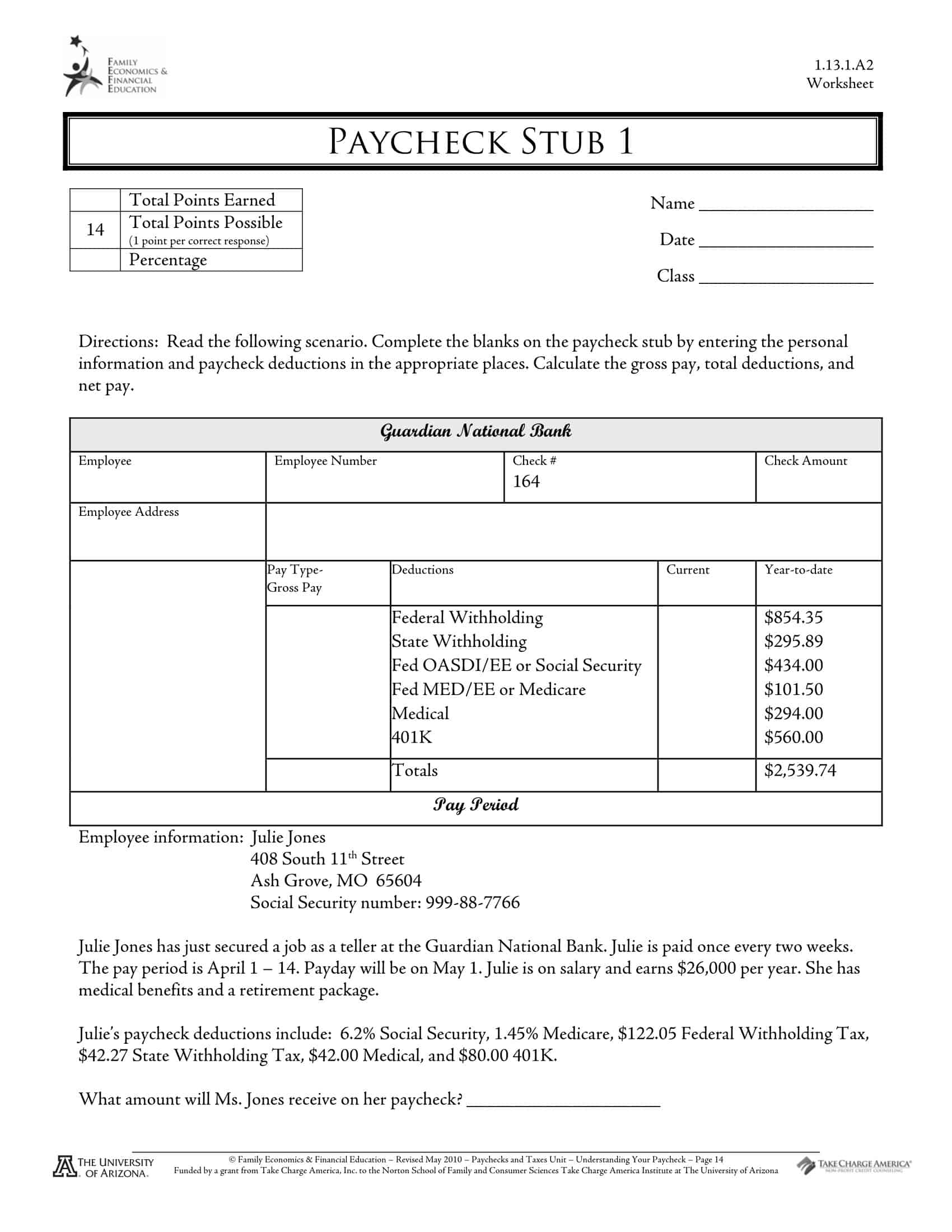 Example of Pay Stub Template Example of Pay Stub Template