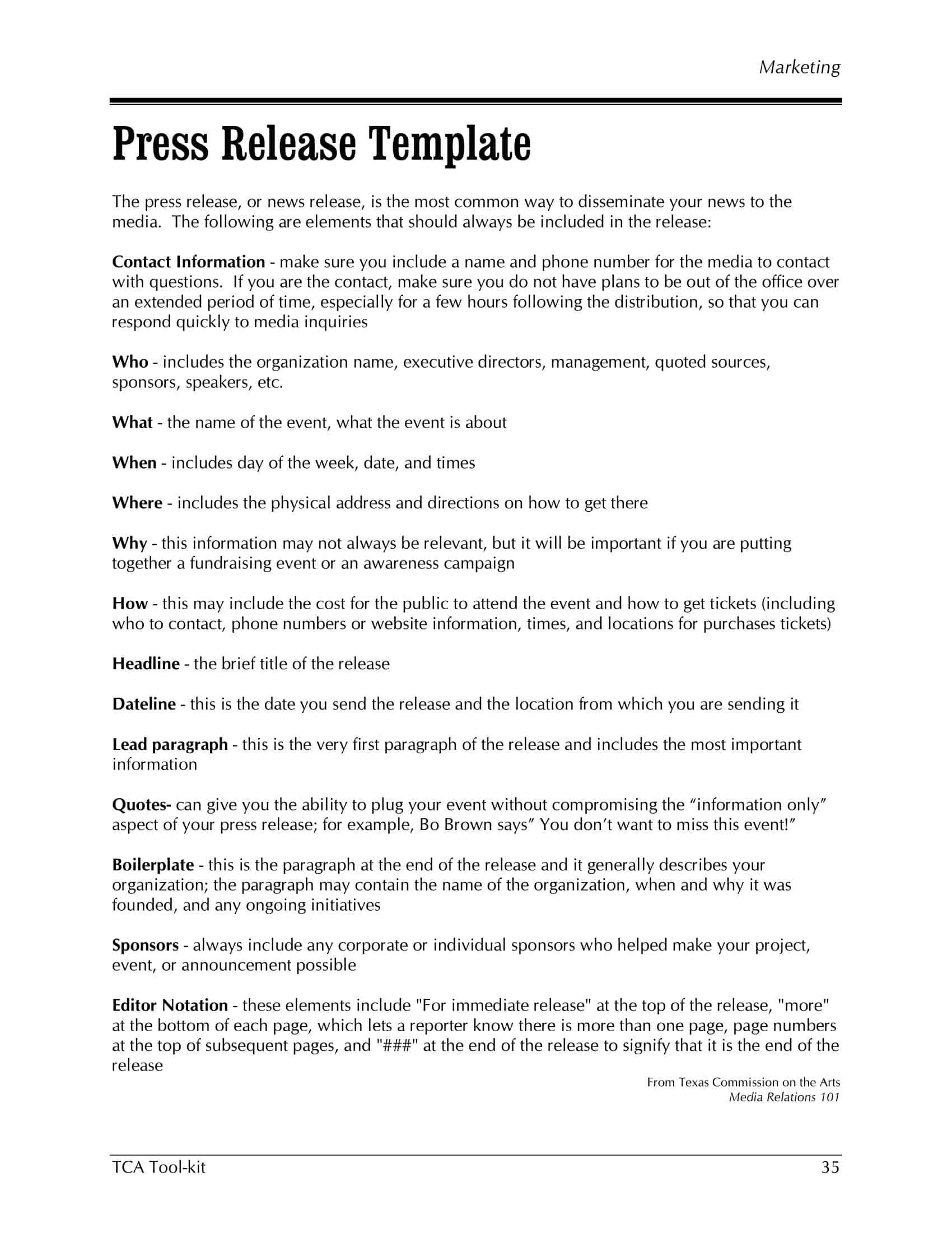 Example of printable press release format Example of printable press release format