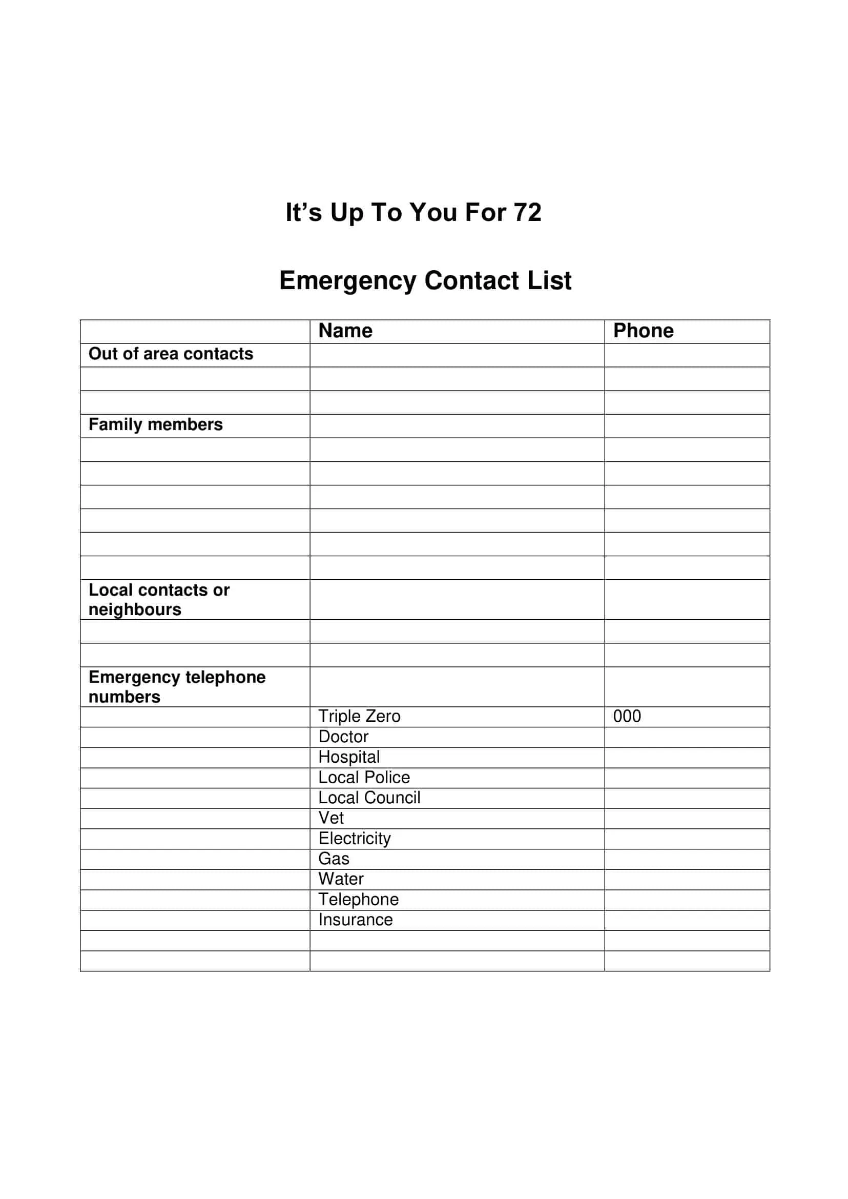 Excel contact list Excel contact list