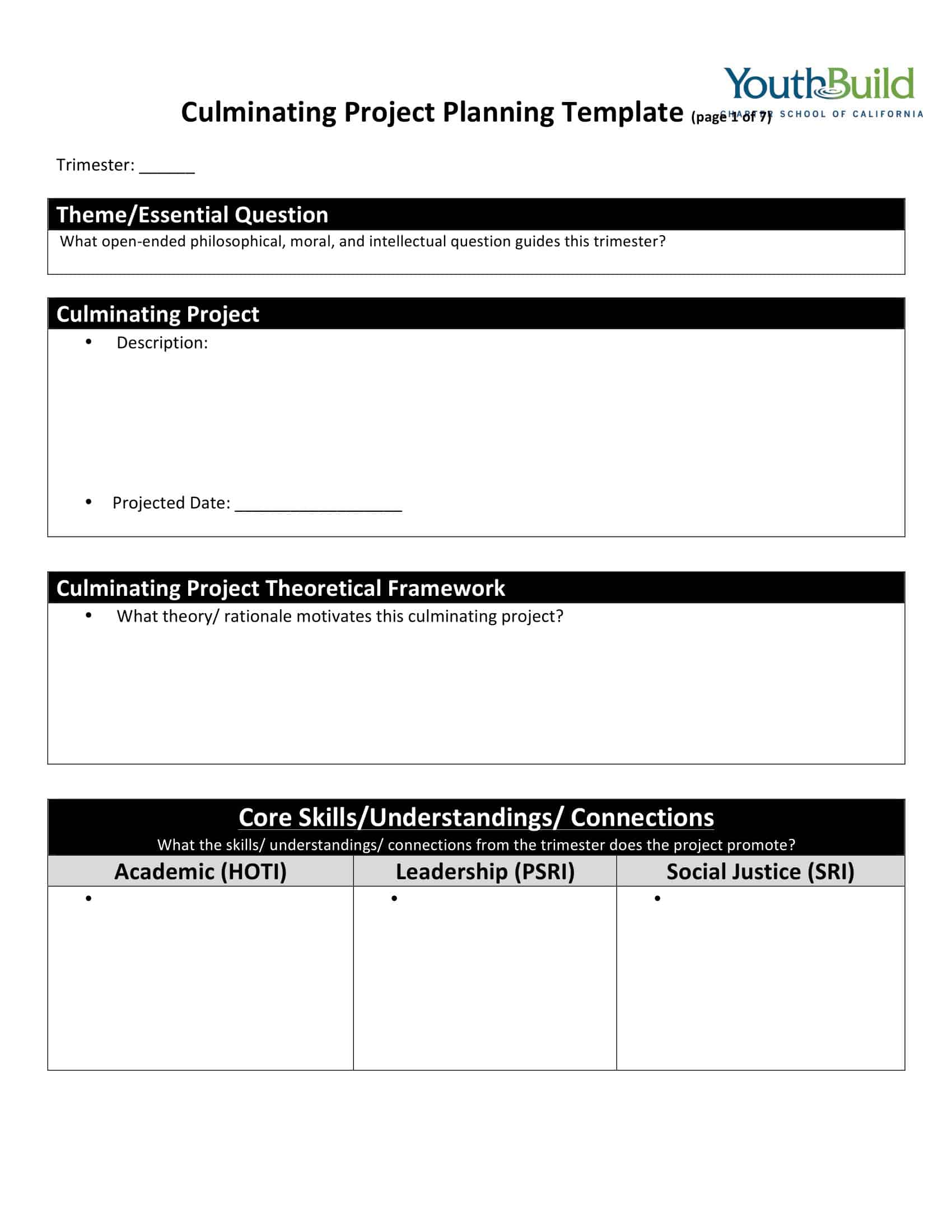 Fillable PDF Project Plan Fillable PDF Project Plan