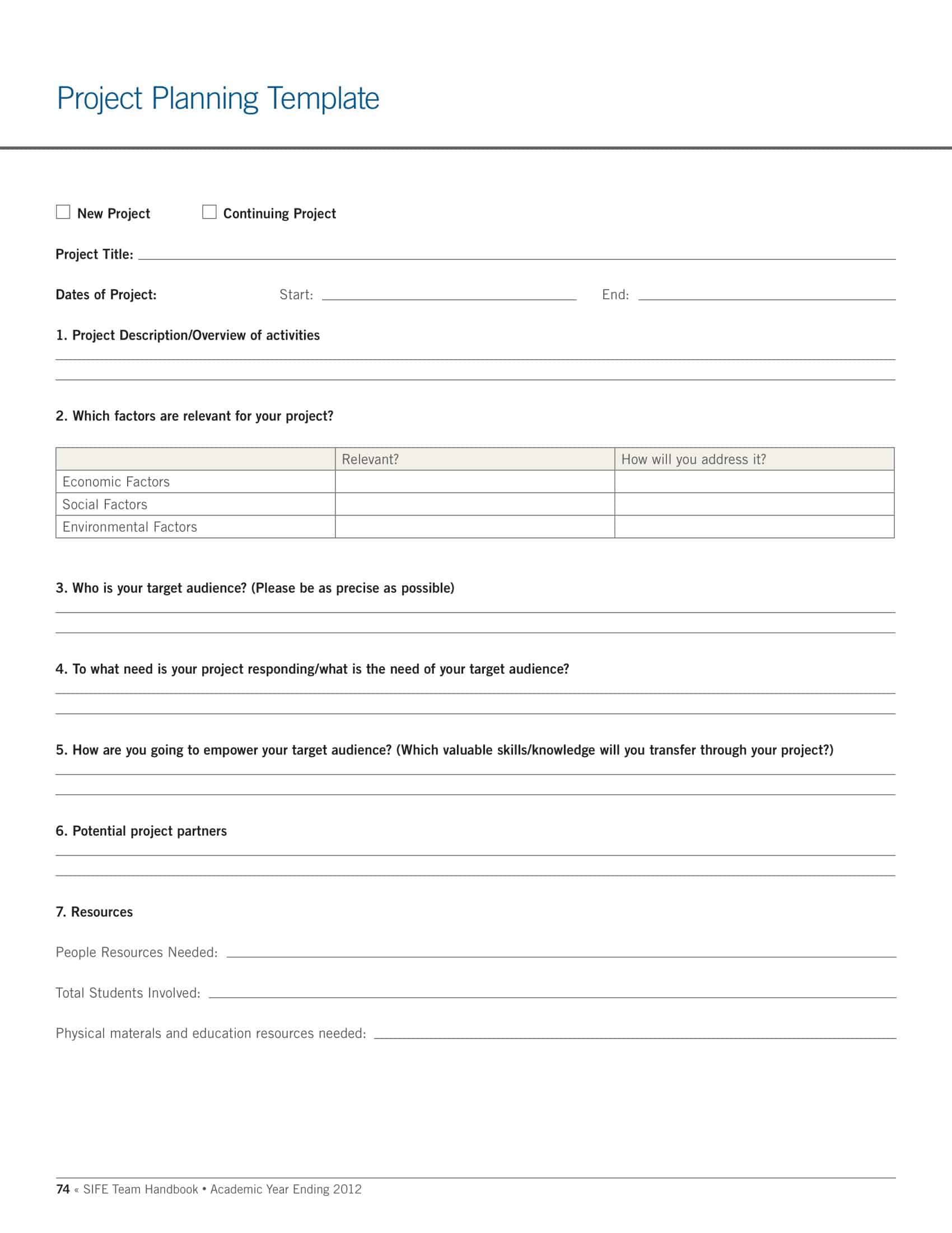 Fillable Project Plan Template Fillable Project Plan Template
