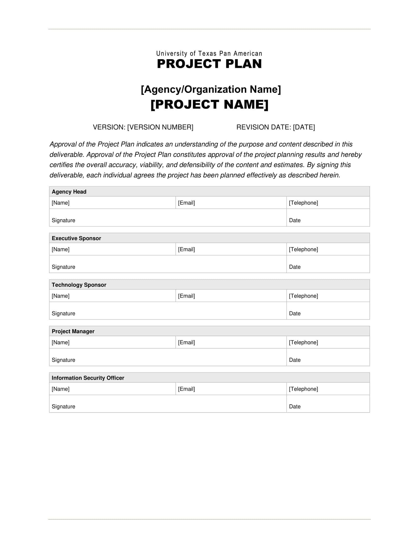 Free Sample Project Plan Free Sample Project Plan