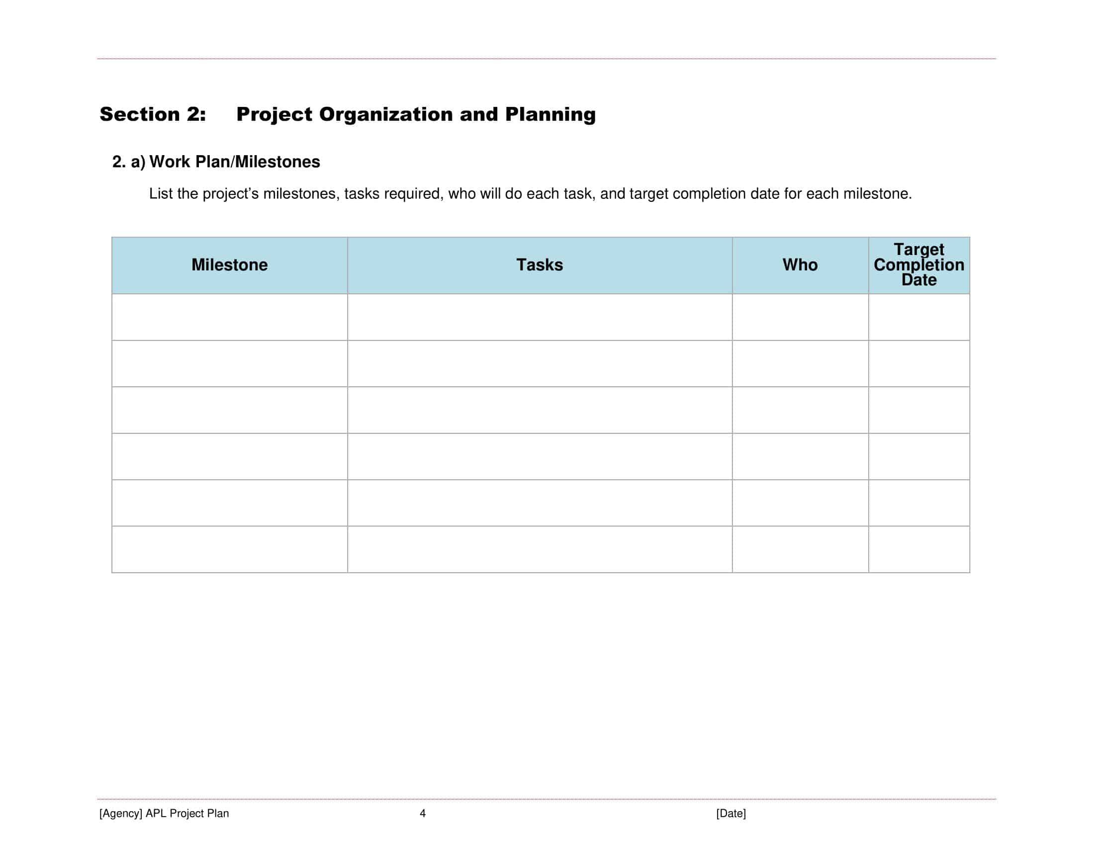 Free and Editable Project Plan Template Free and Editable Project Plan Template